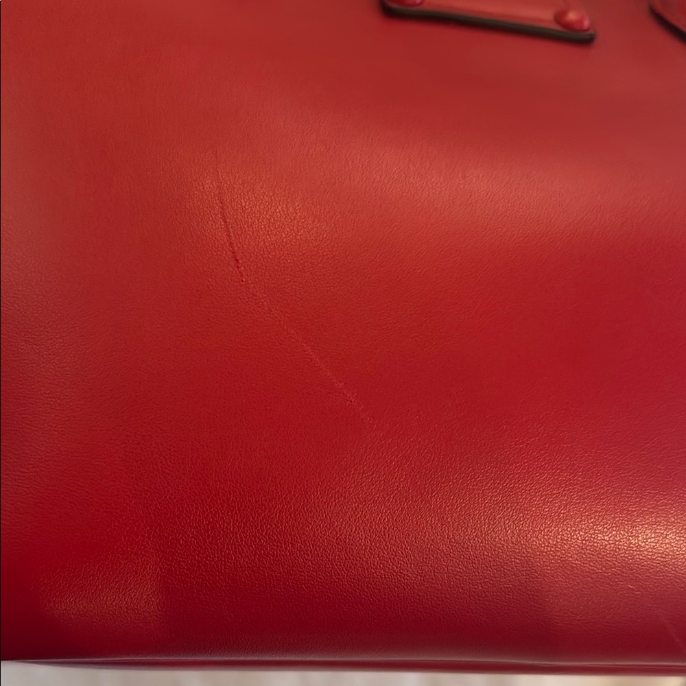 Prada Red Structured Leather Tote - Picture 11 of 11